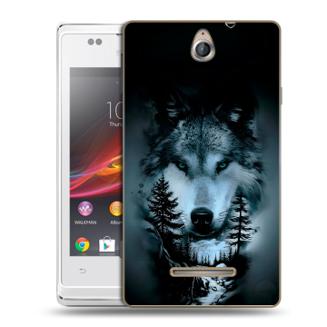 Силиконовый чехол на Sony Xperia E с принтом Лесной волк Силиконовый чехол на Sony Xperia E с принтом Лесной волк