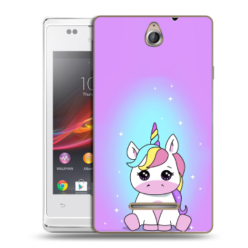 Силиконовый чехол на Sony Xperia E с принтом Единорог Силиконовый чехол на Sony Xperia E с принтом Единорог