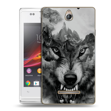 Силиконовый чехол на Sony Xperia E с принтом Волк Силиконовый чехол на Sony Xperia E с принтом Волк