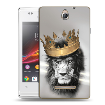 Силиконовый чехол на Sony Xperia E с принтом Лев с короной Силиконовый чехол на Sony Xperia E с принтом Лев с короной