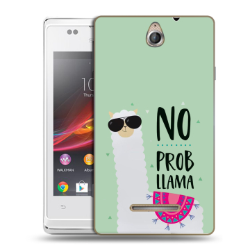 Силиконовый чехол на Sony Xperia E с принтом Лама Силиконовый чехол на Sony Xperia E с принтом Лама