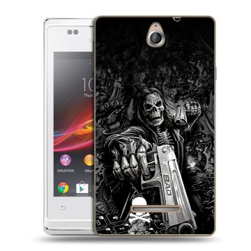 Силиконовый чехол на Sony Xperia E с принтом Скелет Силиконовый чехол на Sony Xperia E с принтом Скелет