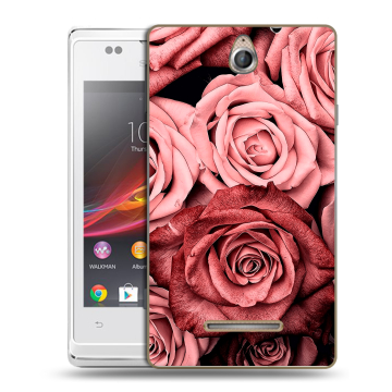 Силиконовый чехол на Sony Xperia E с принтом Цветы розы Силиконовый чехол на Sony Xperia E с принтом Цветы розы