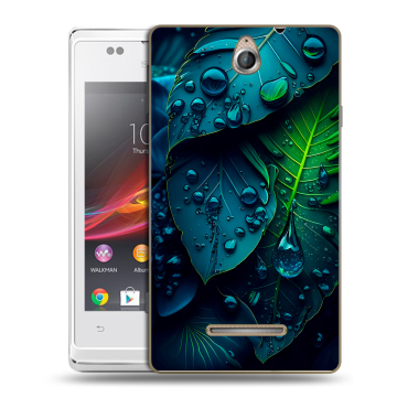 Силиконовый чехол на Sony Xperia E с принтом Листья Силиконовый чехол на Sony Xperia E с принтом Листья