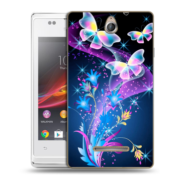 Силиконовый чехол на Sony Xperia E с принтом Бабочки