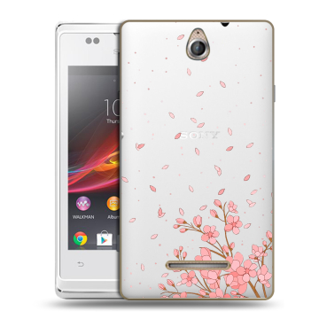 Силиконовый чехол на Sony Xperia E с принтом Ветка сакуры