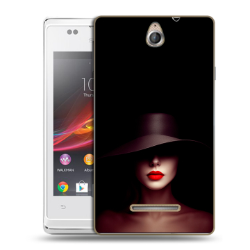 Силиконовый чехол на Sony Xperia E с принтом Девушка в шляпе