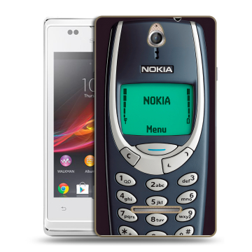 Силиконовый чехол на Sony Xperia E с принтом Старый телефон Силиконовый чехол на Sony Xperia E с принтом Старый телефон