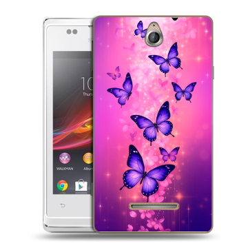 Силиконовый чехол на Sony Xperia E с принтом Бабочки