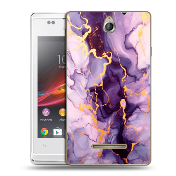 Силиконовый чехол на Sony Xperia E с принтом Мрамор