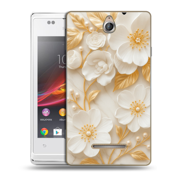 Силиконовый чехол на Sony Xperia E с принтом Цветы