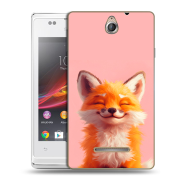 Силиконовый чехол на Sony Xperia E с принтом милая лиса