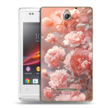 Силиконовый чехол на Sony Xperia E с принтом Розовые розы