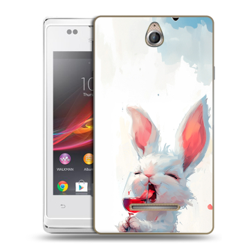 Силиконовый чехол на Sony Xperia E с принтом кролик зайчик