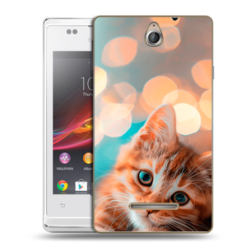Силиконовый чехол на Sony Xperia E с принтом котик