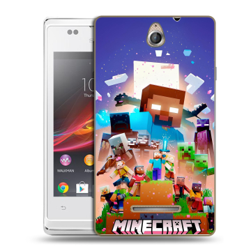 Силиконовый чехол на Sony Xperia E с принтом Майнкрафт Minecraft Силиконовый чехол на Sony Xperia E с принтом Майнкрафт Minecraft