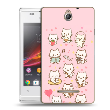 Силиконовый чехол на Sony Xperia E с принтом Hello Kitty Хелоу Кити