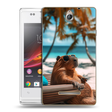 Силиконовый чехол на Sony Xperia E с принтом Капибара