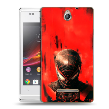Силиконовый чехол на Sony Xperia E с принтом человек паук spiderman