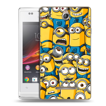 Силиконовый чехол на Sony Xperia E с принтом Миньоны