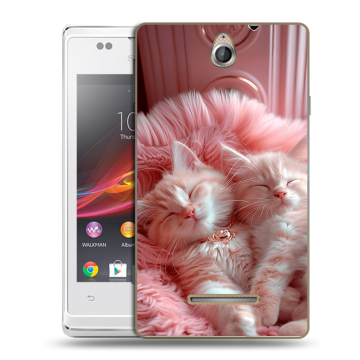 Силиконовый чехол на Sony Xperia E с принтом котята котики Силиконовый чехол на Sony Xperia E с принтом котята котики