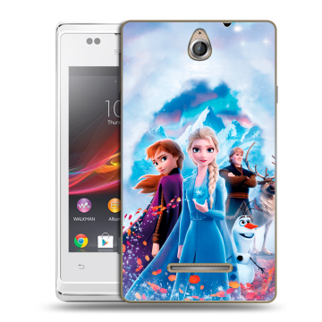 Силиконовый чехол на Sony Xperia E с принтом Холодное сердце Frozen