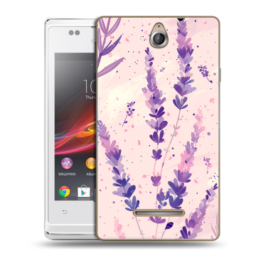 Силиконовый чехол на Sony Xperia E с принтом цветы лаванда