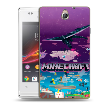 Силиконовый чехол на Sony Xperia E с принтом Майнкрафт Minecraft
