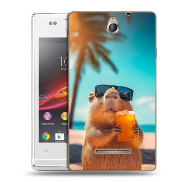 Силиконовый чехол на Sony Xperia E с принтом Капибара Силиконовый чехол на Sony Xperia E с принтом Капибара