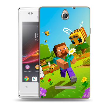 Силиконовый чехол на Sony Xperia E с принтом Майнкрафт Minecraft Силиконовый чехол на Sony Xperia E с принтом Майнкрафт Minecraft