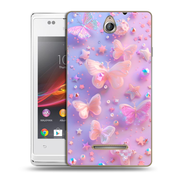 Силиконовый чехол на Sony Xperia E с принтом Бабочки Силиконовый чехол на Sony Xperia E с принтом Бабочки