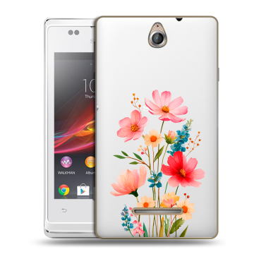 Силиконовый чехол на Sony Xperia E с принтом Цветы