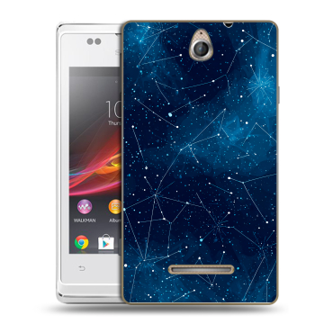 Силиконовый чехол на Sony Xperia E с принтом Космос звезды