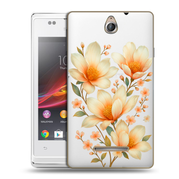 Силиконовый чехол на Sony Xperia E с принтом Цветы