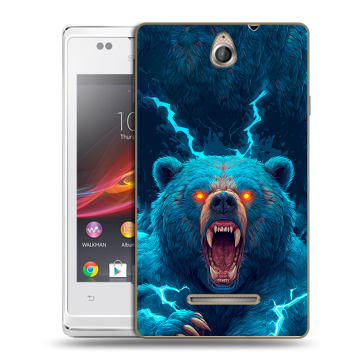Силиконовый чехол на Sony Xperia E с принтом Медведь