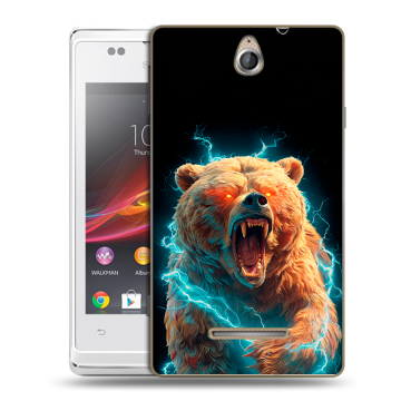 Силиконовый чехол на Sony Xperia E с принтом Медведь