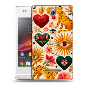 Силиконовый чехол на Sony Xperia E с принтом Модный принт