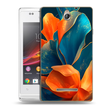 Силиконовый чехол на Sony Xperia E с принтом Цветы