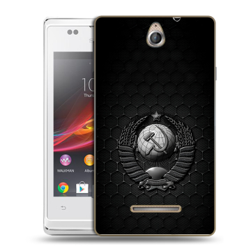 Силиконовый чехол на Sony Xperia E с принтом Герб Флаг СССР Силиконовый чехол на Sony Xperia E с принтом Герб Флаг СССР