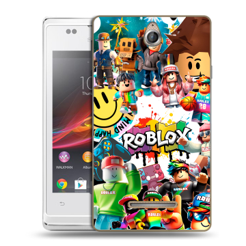 Силиконовый чехол на Sony Xperia E с принтом Roblox Роблокс Силиконовый чехол на Sony Xperia E с принтом Roblox Роблокс