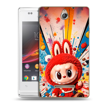 Силиконовый чехол на Sony Xperia E с принтом Labubu Лабубу