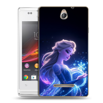 Силиконовый чехол на Sony Xperia E с принтом Холодное сердце Frozen