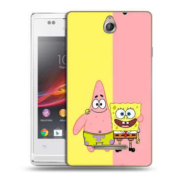 Силиконовый чехол на Sony Xperia E с принтом Спанч боб Спанчбоб