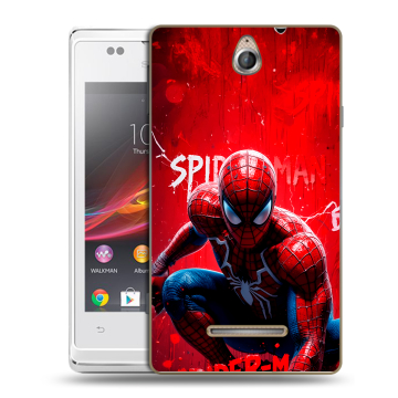 Силиконовый чехол на Sony Xperia E с принтом Spiderman Человек паук Силиконовый чехол на Sony Xperia E с принтом Spiderman Человек паук