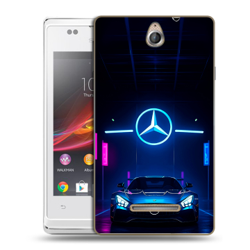 Силиконовый чехол на Sony Xperia E с принтом Mercedes Мерседес