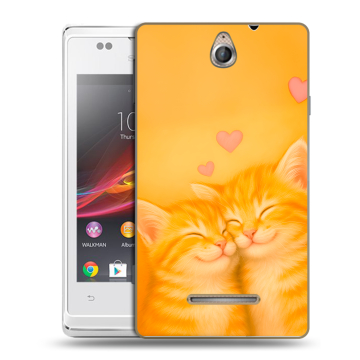 Силиконовый чехол на Sony Xperia E с принтом Милые котята
