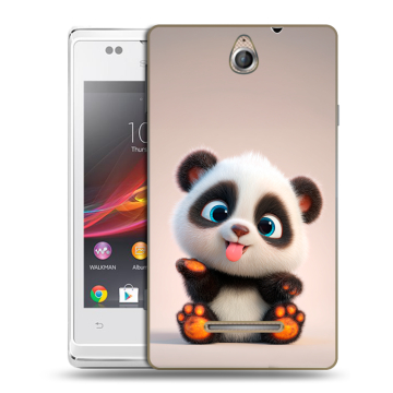 Силиконовый чехол на Sony Xperia E с принтом милая панда