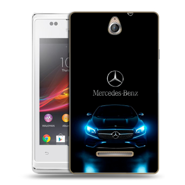 Силиконовый чехол на Sony Xperia E с принтом Mercedes Мерседес Силиконовый чехол на Sony Xperia E с принтом Mercedes Мерседес