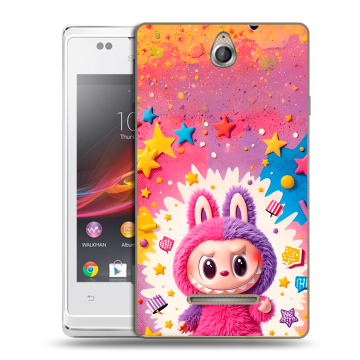 Силиконовый чехол на Sony Xperia E с принтом Labubu Лабубу