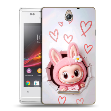 Силиконовый чехол на Sony Xperia E с принтом Labubu Лабубу Силиконовый чехол на Sony Xperia E с принтом Labubu Лабубу